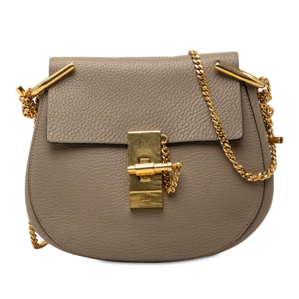 Pre-Loved Chloé Mini Grained Lambskin Drew Crossbody